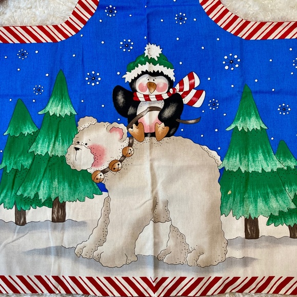 🆕🎄🐧🐻‍❄️ SWEETEST XMAS APRON NWOT - Picture 2 of 13